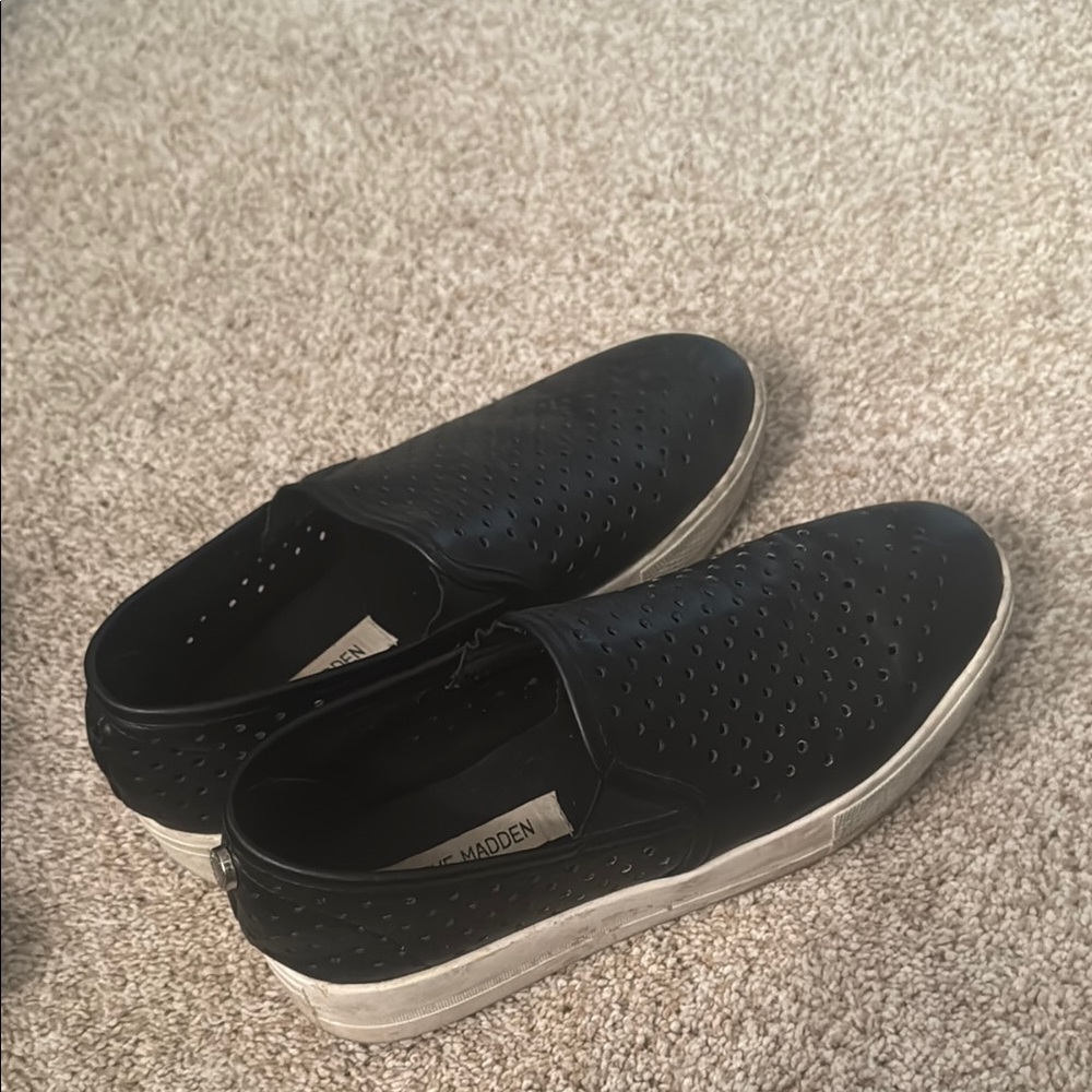 Steve Madden Black Slip-On Sneakers